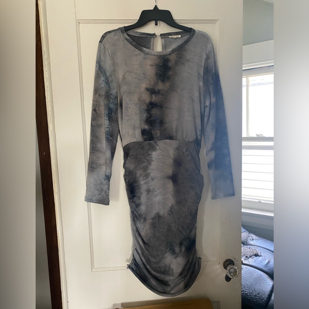 Main strip Dark Tiedye Ruched Dress